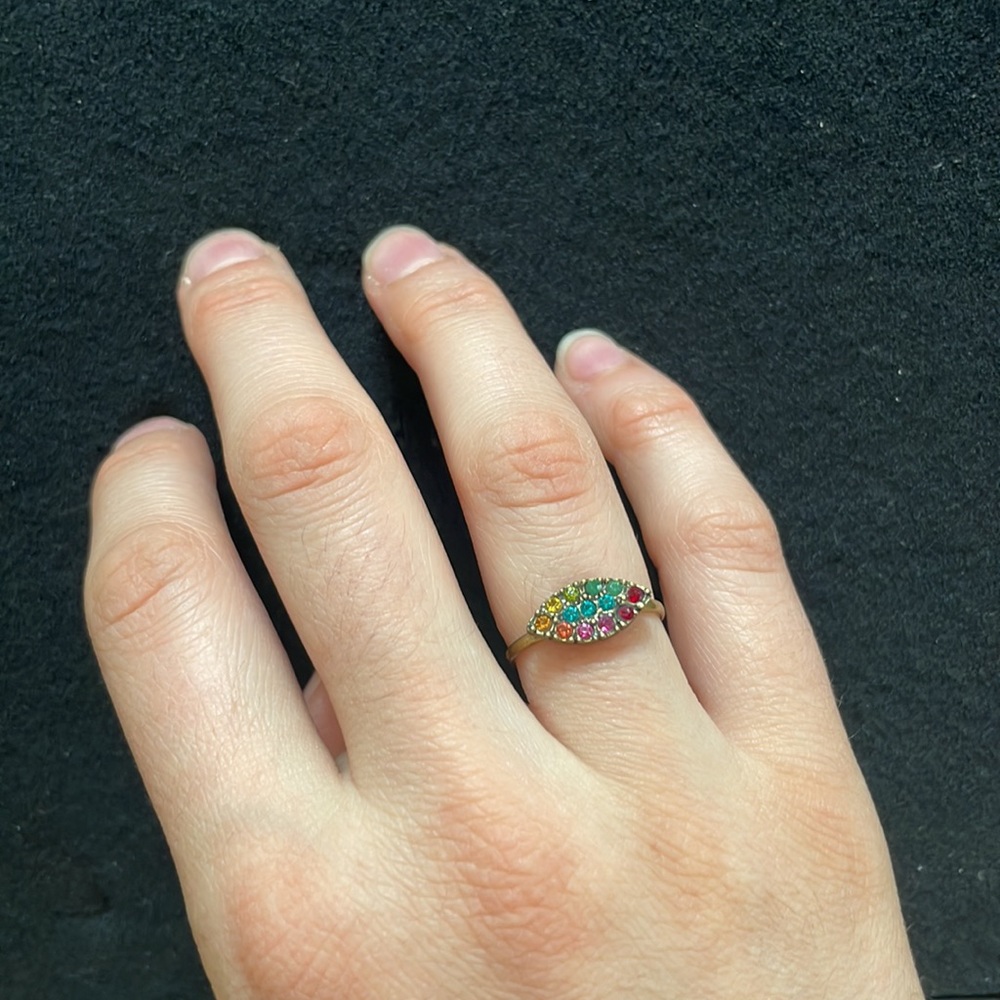 Adjustable , Swarovski Multi Color Ring - image 3